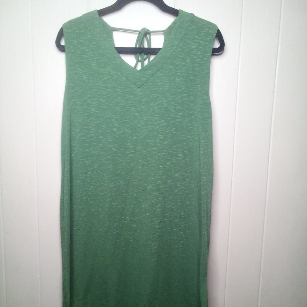 Sinuous Dress S Sleeveless V-Neck Green